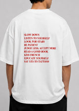 CLOSE SOCIETY - Ανδρικό oversized t-shirt Slow Down - Λευκό STO-301