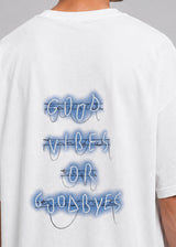 CLOSE SOCIETY - Ανδρικό oversized t-shirt Good Vibes - Λευκό STO-304