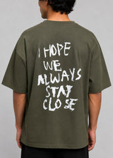CLOSE SOCIETY - Ανδρικό oversized t-shirt - Χακί STO-305