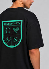 CLOSE SOCIETY - Ανδρικό oversized t-shirt Tennis Club - Μαύρη STO-321