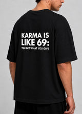 CLOSE SOCIETY - Ανδρικό oversized t-shirt Karma is like... - Μαύρο STO-325