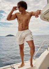 Ανδρικό μαγιό Tony Couper - SW24/16 - off white cube swimshorts λευκό