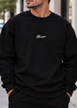 Close society Ανδρικό φούτερ μαύρο χωρίς χνούδι CLOSE SW26-200-black