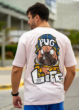 Ανδρική κοντομάνικη μπλούζα New wave clothing - 251-24 - pug life logo ροζ
