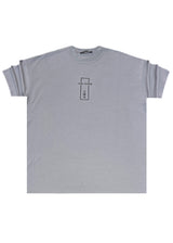 Ανδρική κοντομάνικη μπλούζα Tony couper - TO25/14 - grey line oversized t-shirt γκρι