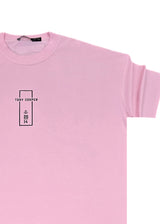 Ανδρική κοντομάνικη μπλούζα Tony couper - TO25/14 - pink line oversized t-shirt ροζ
