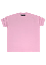 Ανδρική κοντομάνικη μπλούζα Tony couper - TO25/14 - pink line oversized t-shirt ροζ