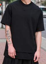 Ανδρική κοντομάνικη μπλούζα Tony couper - TO25/11 - double V oversized fit t-shirt μαύρο