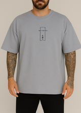 Ανδρική κοντομάνικη μπλούζα Tony couper - TO25/14 - grey line oversized t-shirt γκρι
