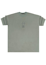 Ανδρική κοντομάνικη μπλούζα Tony couper - TO25/14 - olive line black logo oversized t-shirt χακί