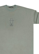 Ανδρική κοντομάνικη μπλούζα Tony couper - TO25/14 - olive line black logo oversized t-shirt χακί