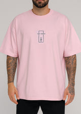 Ανδρική κοντομάνικη μπλούζα Tony couper - TO25/14 - pink line oversized t-shirt ροζ
