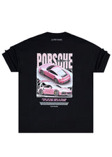 Ανδρική κοντομάνικη μπλούζα Tony couper - TO25/2 - porsche oversized t-shirt μαύρο