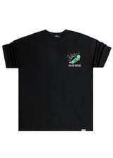 Ανδρική κοντομάνικη μπλούζα Jcyj - TRM105 - popeye logo oversize fit μαύρο