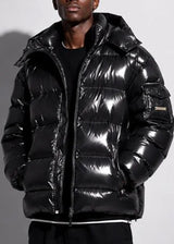 VINYL ART CLOTHING - Ανδρικό μπουφάν Glossy puffer - Μαύρο 28530-01