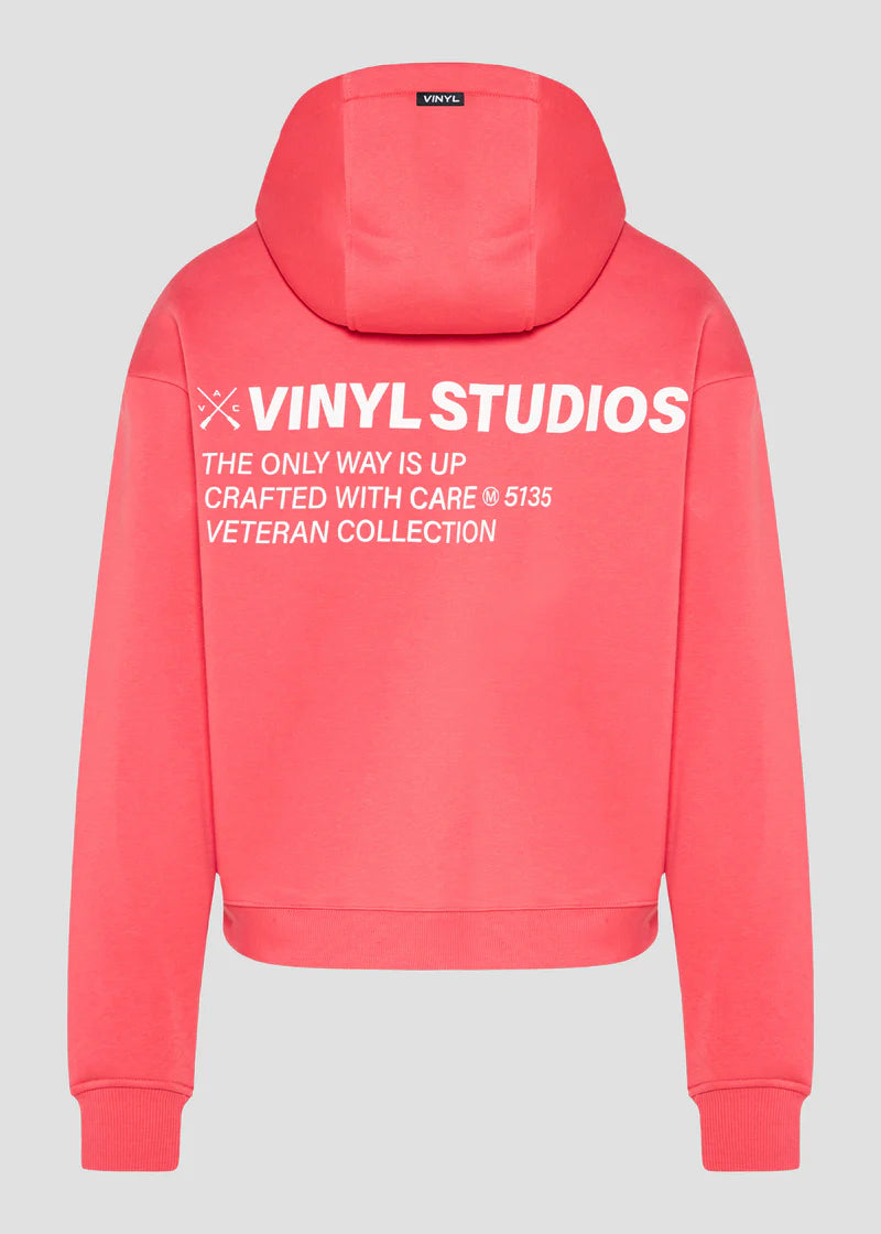 Ανδρικό μακρυμάνικο φούτερ με κουκούλα Vinyl Art Clothing -75757-03 - Studios V Legacy hoodie cotton oversized ρόζ