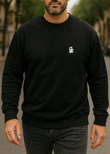 Ανδρικό φούτερ χωρίς χνούδι Close society - W25-101 - white logo sweatshirt μαύρο