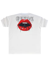 QUEST CLOTHING Ανδρική κοντομάνικη μπλούζα λευκή LPS WH-49