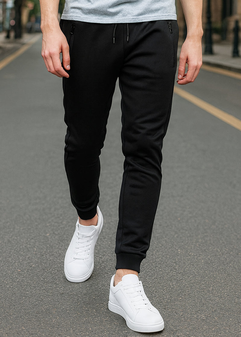 Ανδρική φόρμα GUF - X-51001B - elegant pants with fleece interior μαύρο