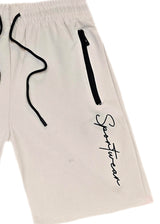 Ανδρική βερμούδα GUF - XY-6082B - sportteam logo athletic regular shorts μπεζ