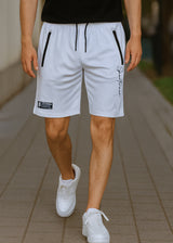 Ανδρική βερμούδα GUF - XY-6082B - sportteam logo athletic regular shorts λευκό