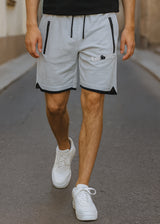 Ανδρική βερμούδα GUF - XY-6087B - los santos logo athletic regular shorts γκρι