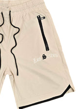Ανδρική βερμούδα GUF - XY-6087B - los santos logo athletic regular shorts μπεζ