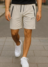 Ανδρική βερμούδα GUF - XY-6088B - original NY city logo athletic regular shorts μπεζ