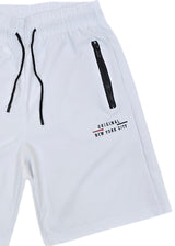 Ανδρική βερμούδα GUF - XY-6088B - original NY city logo athletic regular shorts λευκή