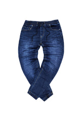 Ανδρικό παντελόνι τζιν με λάστιχο-GUF-YG3323-elasticated μπλε