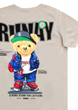 Κοντομάνικη μπλούζα GUF - YHM-1067- slim fit strong storm for captains μπεζ