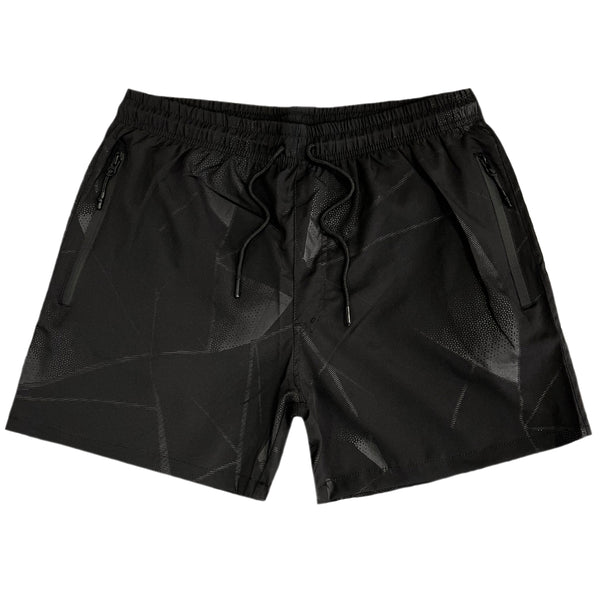5 EVEN STAR - YHM 817 - triangle lines swim shorts - black