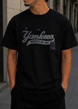 GUF CLOTHING Ανδρική κοντομάνικη μπλούζα μαύρη Baseball fit Z-1075-black