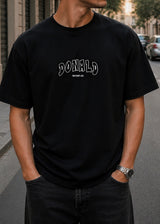 GUF CLOTHING Ανδρική κοντομάνικη μπλούζα μαύρη How hard you Z-1095-black