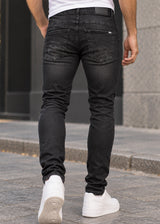 DAMAGED JEANS - Ανδρικό τζιν παντελόνι regular fit -Μαύρο ZR75L
