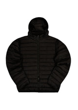 Ανδρικό ανοιξιάτικο μπουφάν με κουκούλα GUF - 222#-A - simple puffer μαύρο