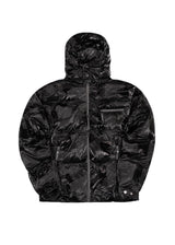 Ανδρικό μπουφάν με κουκούλα GUF-9676-pattern puffer μαύρο