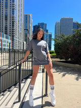 Κοντομάνικη μπλούζα Vinyl art clothing - 89420-09 - signature bear oversized fit γκρι