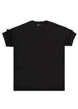 Ανδρική κοντομάνικη μπλούζα Henry clothing - 9-030 - simple oversized μαύρο