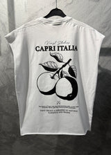 VINYL ART CLOTHING Ανδρική αμάνικη μπλούζα πορτοκαλί Capri Italia Sleeveless Oversized Tee 89520-27