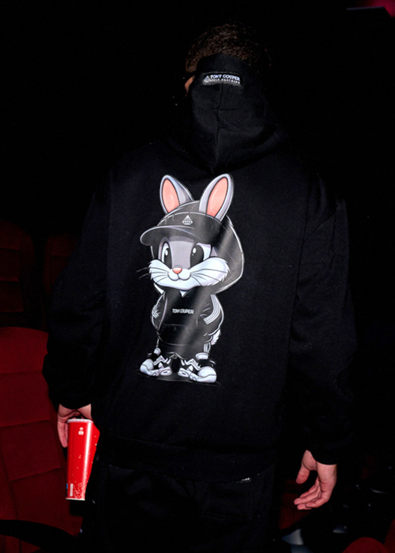 Ανδρικό μακρυμάνικο φούτερ με κουκούλα Tony couper-H26/13-black bunny