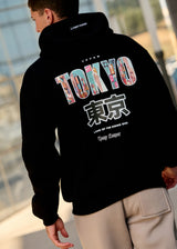 Ανδρικό μακρυμάνικο φούτερ με κουκούλα Tony couper-H26/15-black tokyo