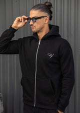 Ανδρική ζακέτα με κουκούλα Henry Clothing - 3-760 - signed logo zipper hoodie jacket μαύρο