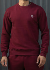 HENRY CLOTHING - Ανδρικό φούτερ με κέντημα regular fit - Burgundy 3-802