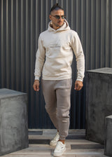 Ανδρικό φούτερ με κουκούλα Henry Clothing- 3-750 -signed logo hoodie μπεζ