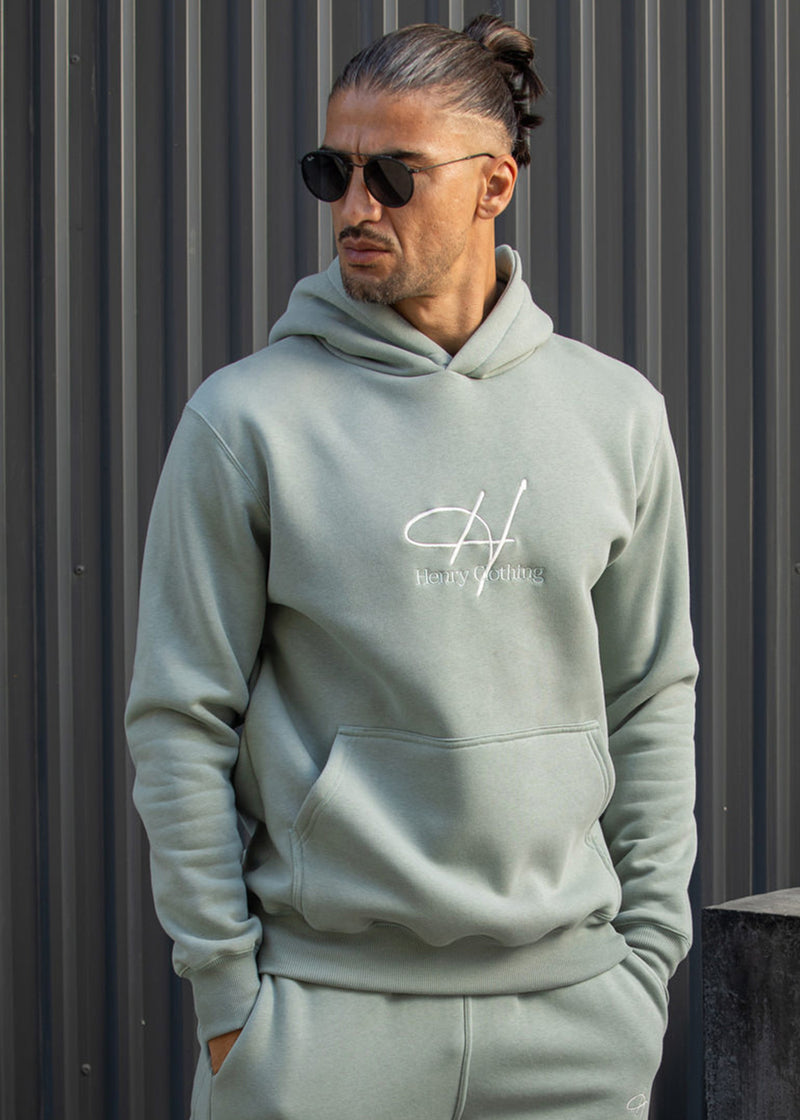 Ανδρικό φούτερ με κουκούλα Henry Clothing- 3-750 -signed logo hoodie μέντα