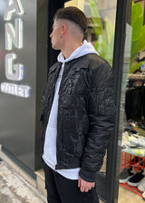 Ανδρικό ανοιξιάτικο μπουφάν GUF - JF1003-3 - fisher bomber jacket μαύρο