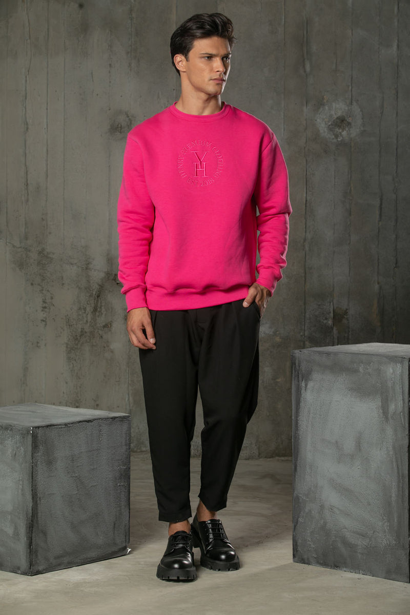Henry clothing - 3-501 - round logo sweatshirt - foux