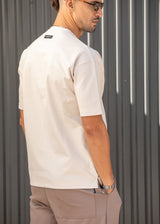 Ανδρική κοντομάνικη μπλούζα Henry clothing - 9-030 - simple oversized μπεζ