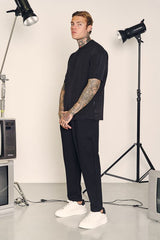 Ανδρικό παντελόνι Henry clothing - 8-033 - simple oversized pants μαύρο